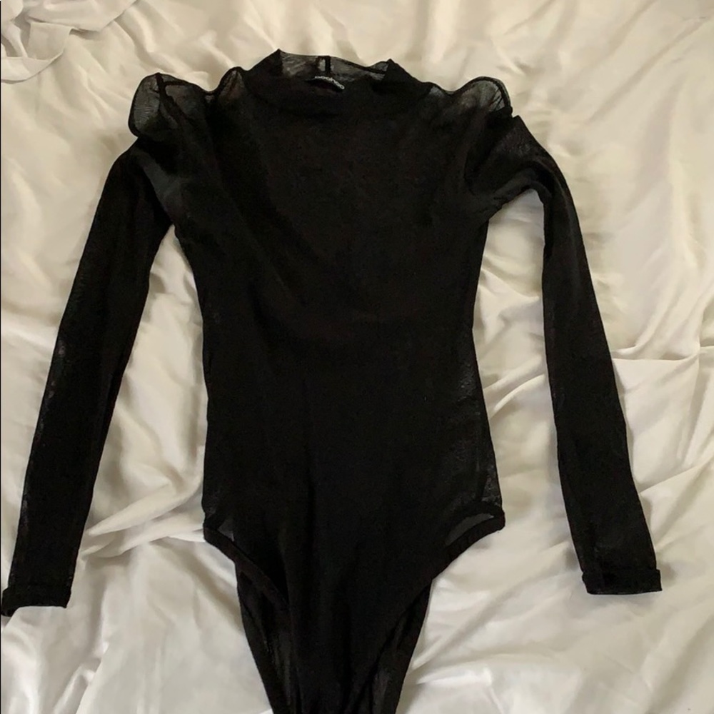 Mesh long sleeve body suit